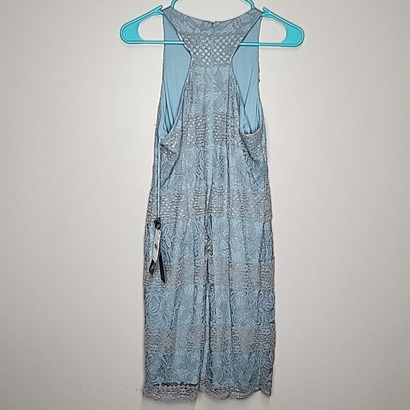 NWT New Adrianna Papell AP1D104164 Crew Neck Racer Short Lace Dress US Size 6 - Picture 2 of 8